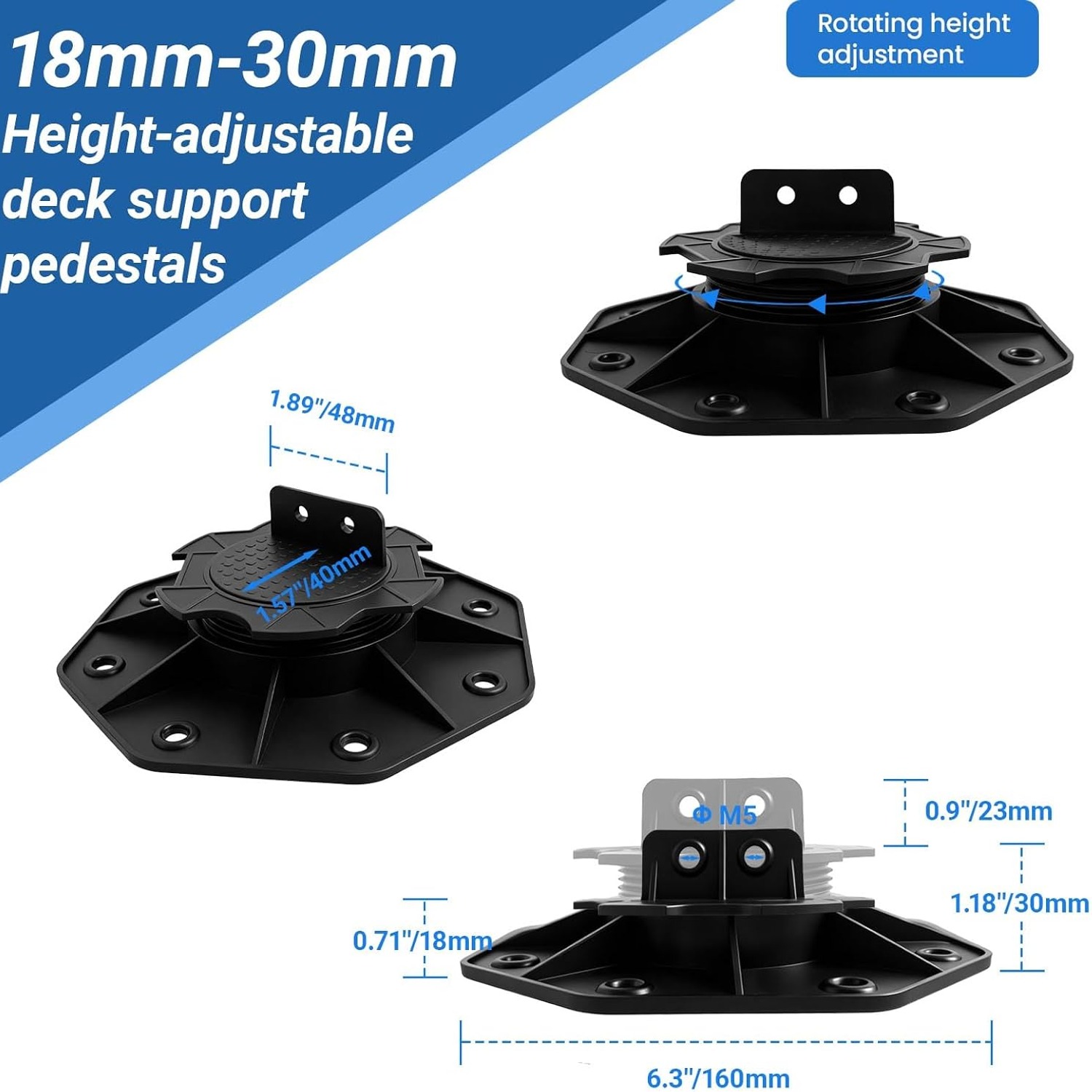 Adjustable Deck Pedestals 18-30mm (10 Pack): image 3