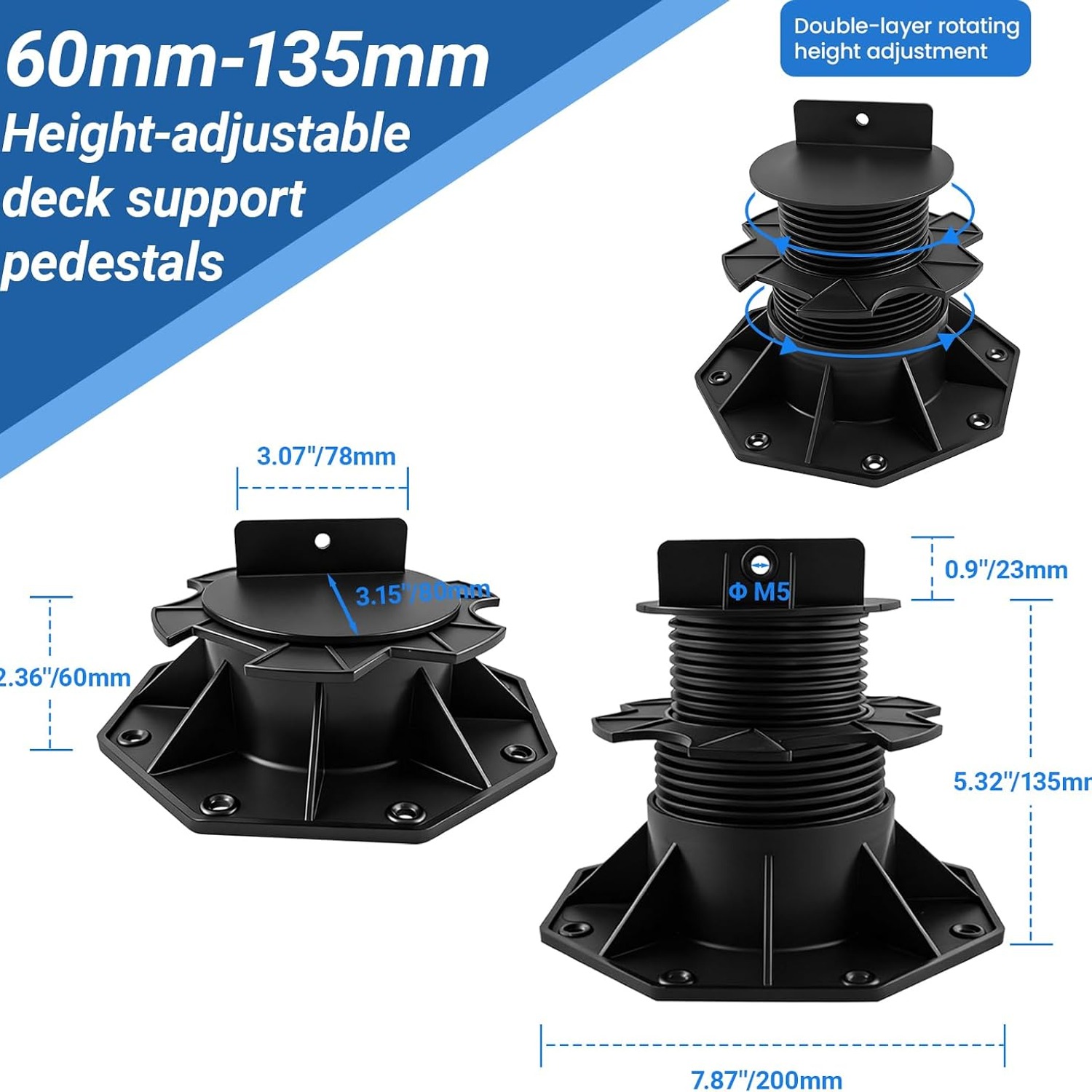 Adjustable Deck Pedestals 12 Pack (60-135mm): image 2