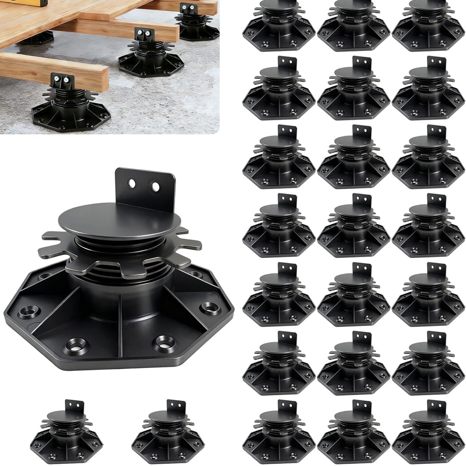 Adjustable Deck Pedestals 24 Pack (30-60mm): image 1